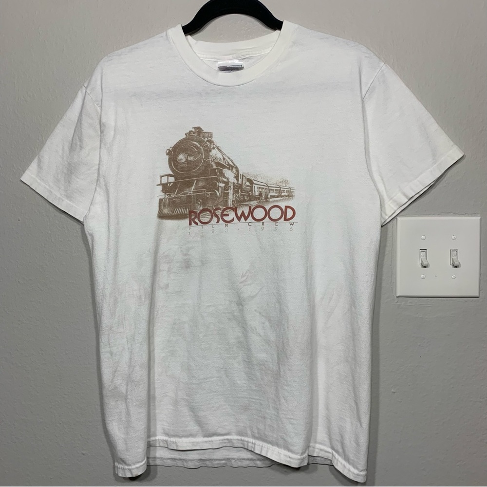 Vintage 90s‎ Rosewood 1997 Movie Film Crew Train White Tee Medium